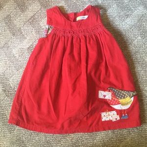 Red corduroy pinnie